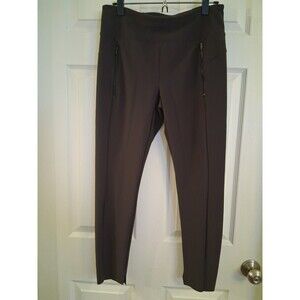 Athleta Stellar Tight Pants Brown High Rise Zip Pocket Leggings Women's Size M